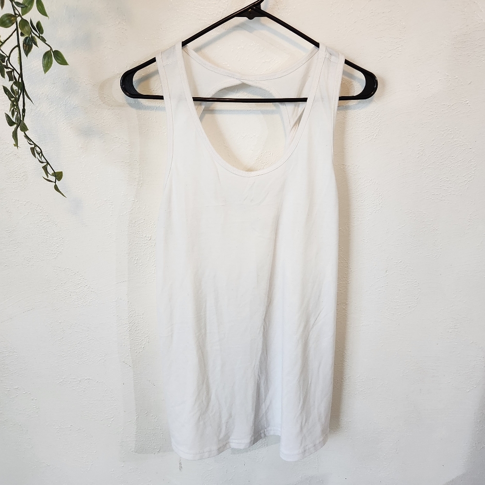 ZYIA Active XL White Open Back Athletic Tank